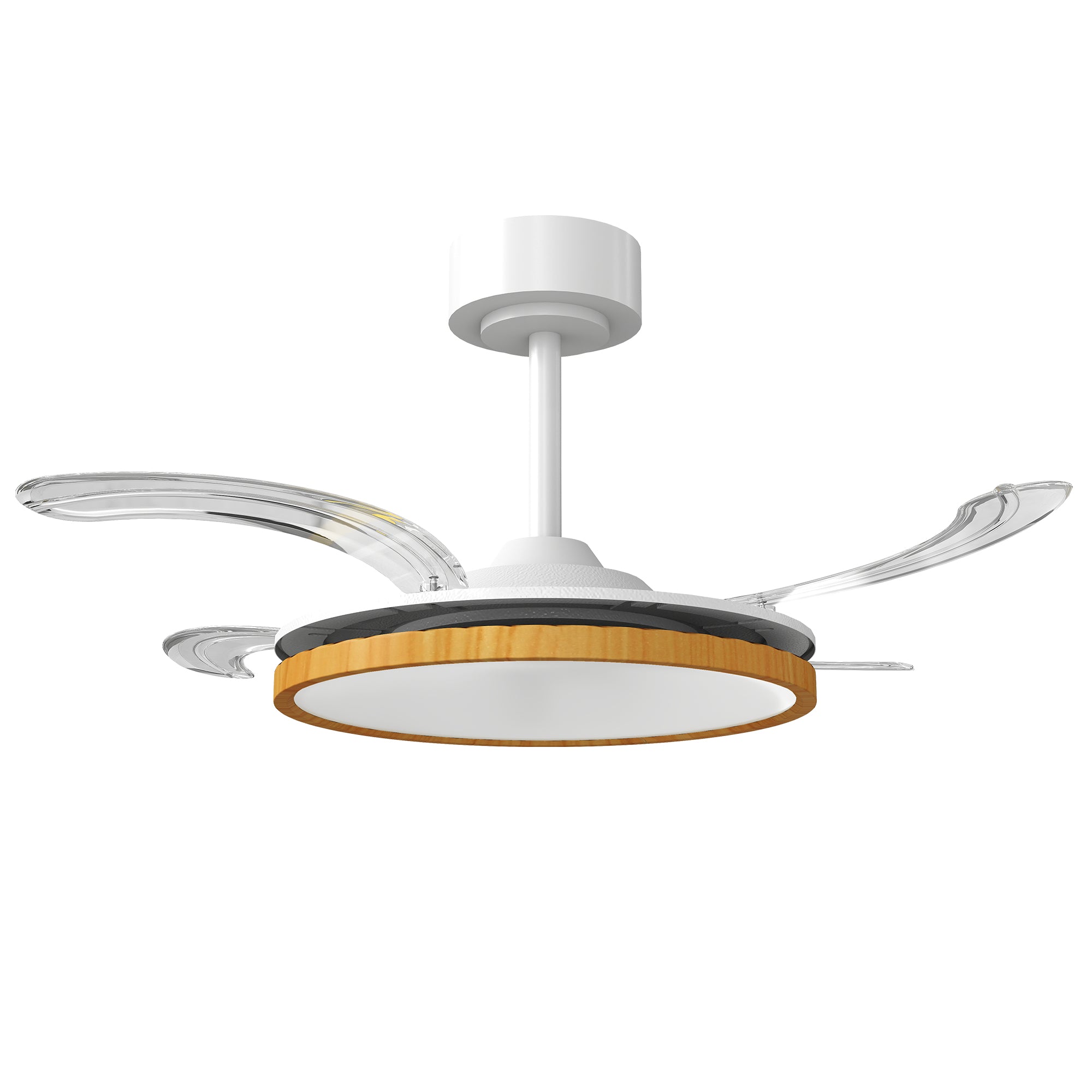 LED Ceiling Fan with Light, 80W, Reversible DC Motor, Quiet Ceiling Fan Lamp, Remote Control, 6 Speeds, 3 Color Temps, Timer, for Living Room, Ø95 cm (37.4 in), Natural