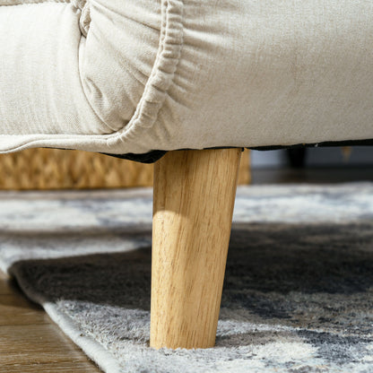 3 in 1 Sleeper Chair, Sofa Bed with Bed Function, Lumbar Pillow, Foldable Recliner with Adjustable Backrest Chaise Lounge in Linen Look, for Living Room, Cream