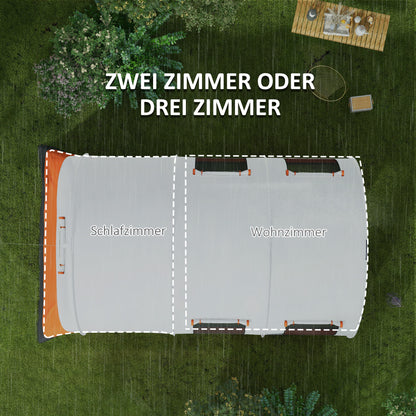 Tunnel Tent, Camping Tent for 6 People, with 2 Rooms, Light Hook, Group Tent with Carry Bag, 3000mm Waterproof Family Tent, for Garden, Campsite, Cream