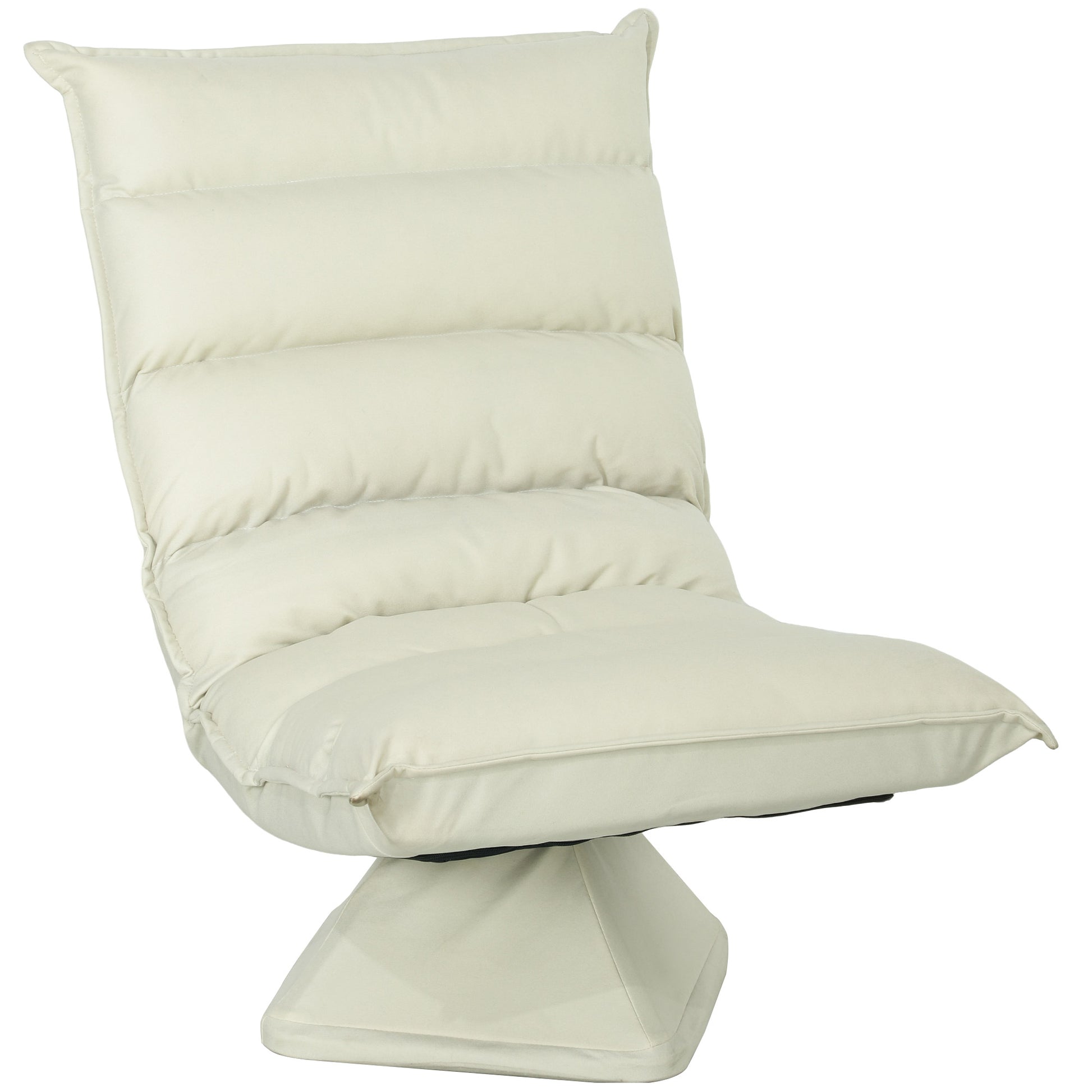 Floor Sofa Floor Chair with Adjustable Backrest, Rotating Meditation Chair, Recliner for Living Room, Office, Microfiber Fabric, Beige, 62 x 70 x 95 cm