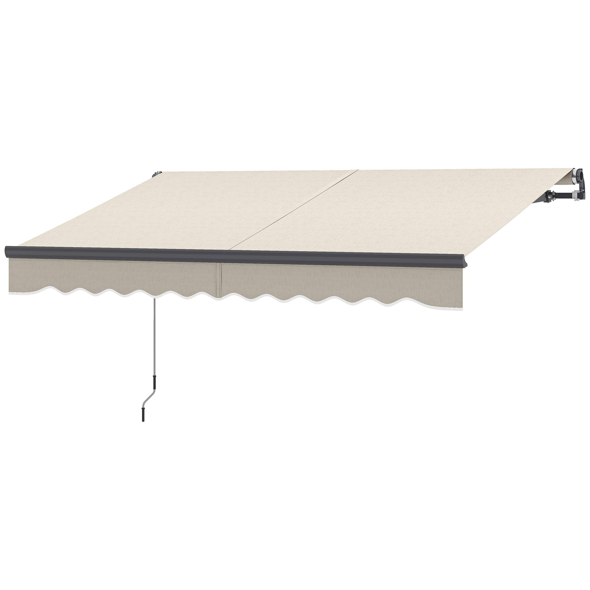 Electric Retractable and Manual Awning with Remote Control 9.8x8.2 ft Outdoor Roll-Up Awning with Crank Aluminum Frame and UV30+ Protection for Garden Door Window Cream