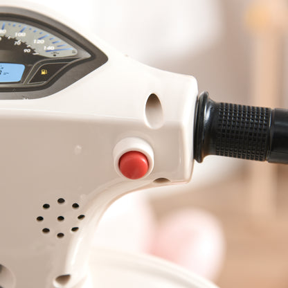 Kids Electric Vespa Motorcycle Electric Bike with LED Light, Sound, Children's Electric Motorcycle for Kids 18-36 Months White