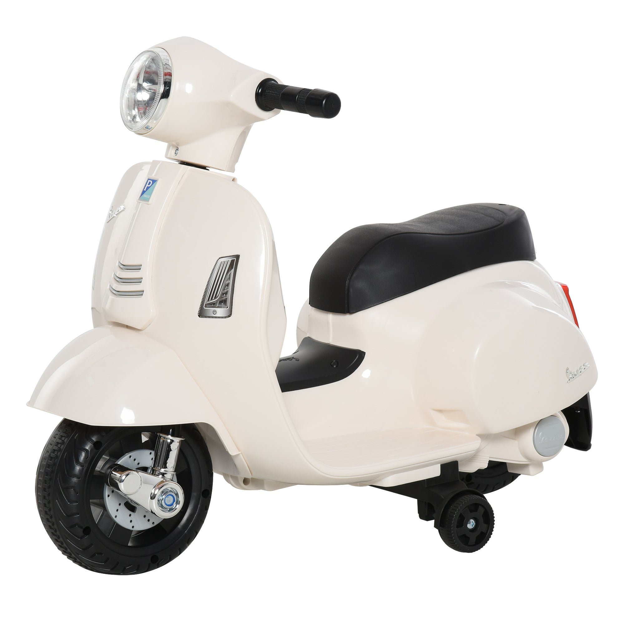 Kids Electric Vespa Motorcycle Electric Bike with LED Light, Sound, Children's Electric Motorcycle for Kids 18-36 Months White