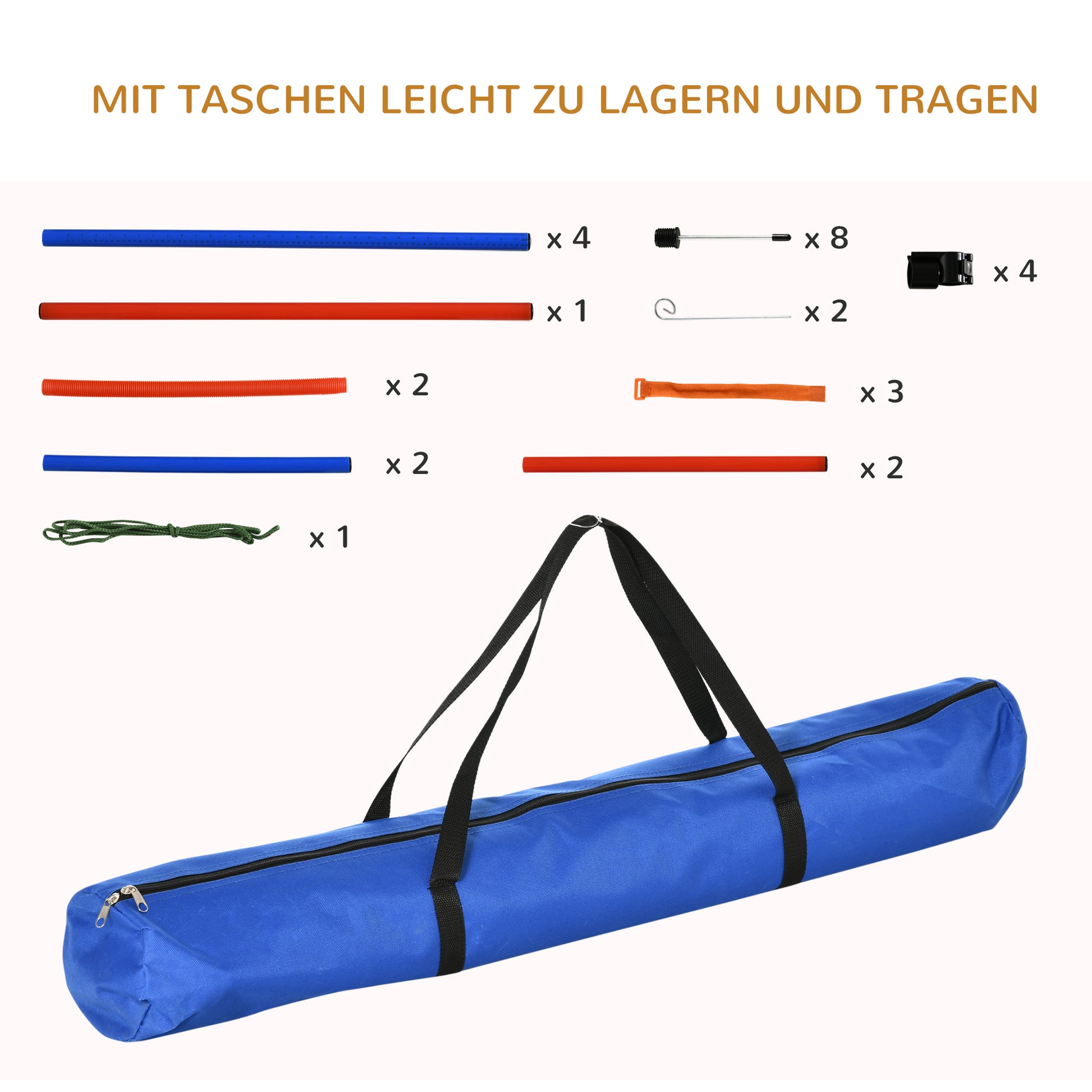 Dog Agility Training Equipment, Agility Exercise Set, Dog Agility Set, Slalom Hurdles Jump Ring for Dogs, 3 in 1 Dog Sports Training Area, Blue+Red