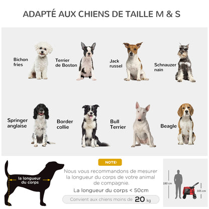 Foldable Pet Stroller Dog Cat Includes Cushion Wheels with Brake 600D Oxford Fabric Steel 102 x 62 x 105 cm Red