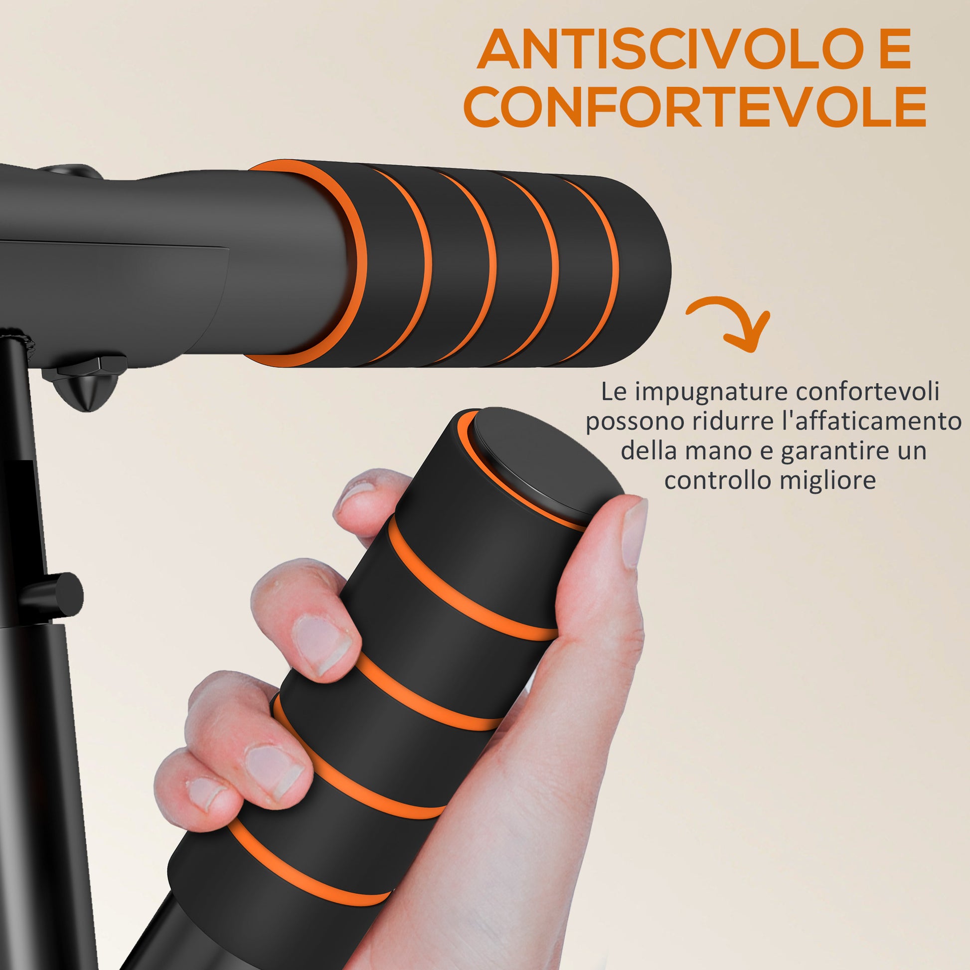 SPORTNOW Pull-up and Push-up Bar for Home and Gym with Padded Handles, Steel Pull-up Bar, 100x50x27 cm, Orange and Black