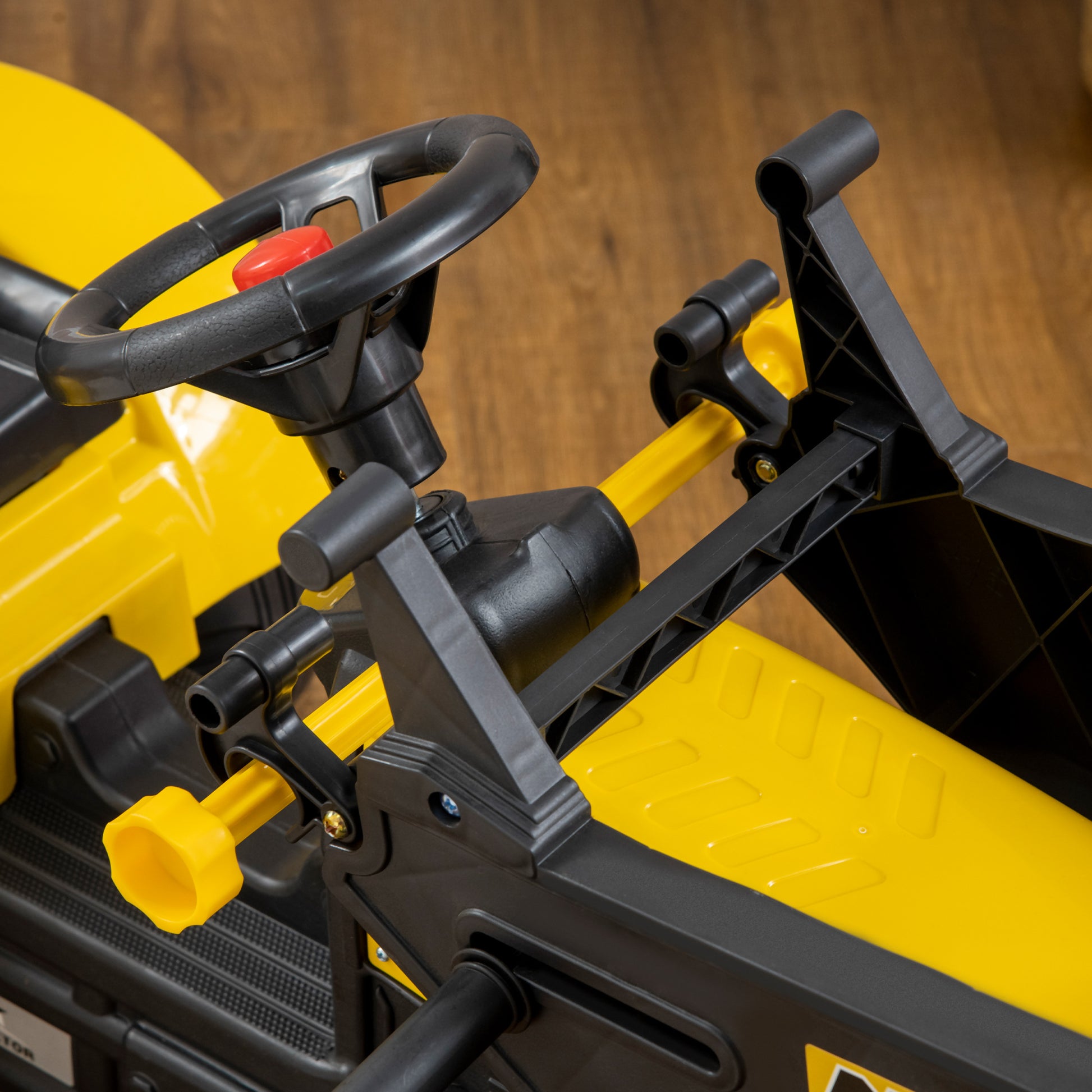 Pedal Tractor with Trailer Adjustable Shovel Loader Vehicle for Children aged 3 and above Yellow