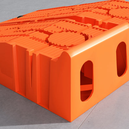Set of 2 Plastic Car Loading Ramps with 5 Tonnes Max Load, Space-Saving Car Platforms for Maintenance, 91x30x21 cm, Orange