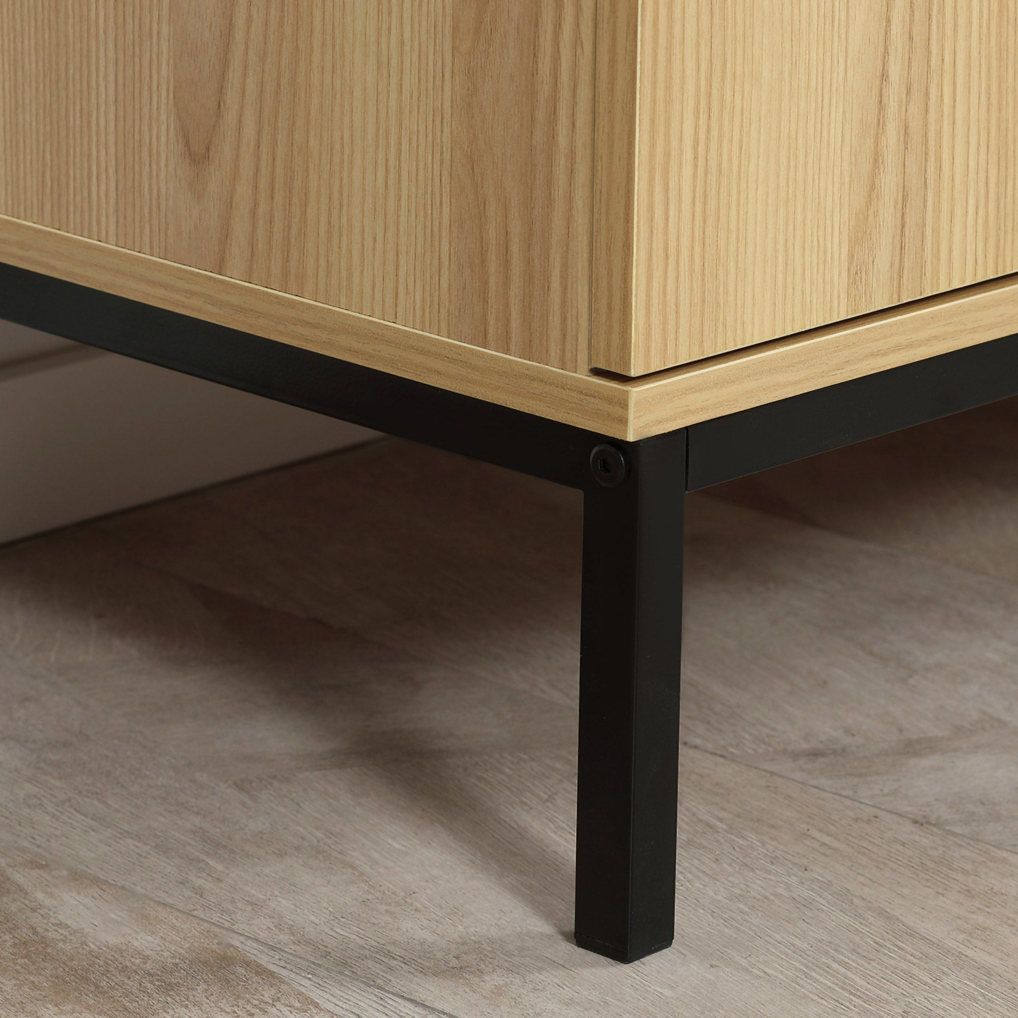 Kitchen Buffet Storage Cabinet 2 Cupboards Adjustable Shelf 3 Drawers Contemporary Style - 120 x 39.5 x 77 cm Natural