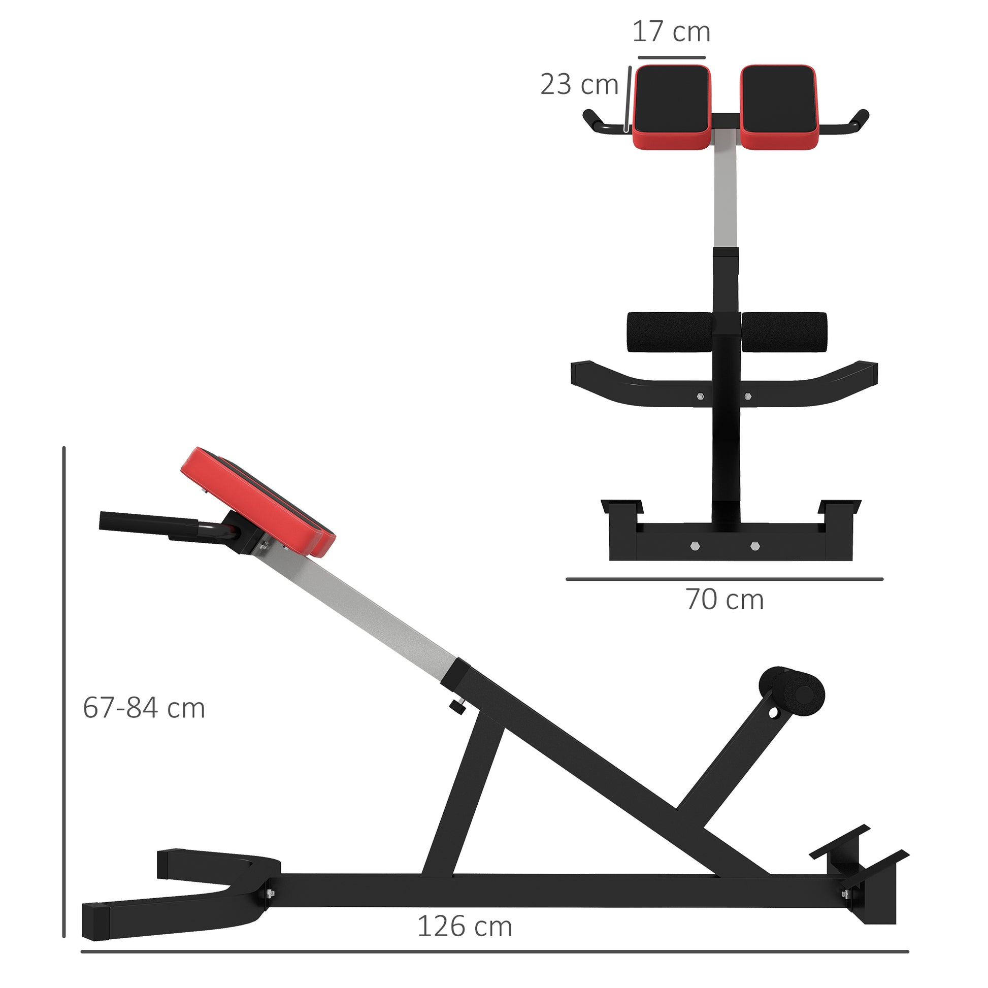 SPORTNOW Roman Chair with Thick Padding and Triangle Steel PU Structure, 126x70x67-84 cm, Black