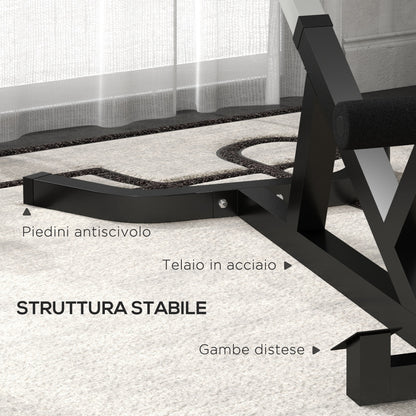 SPORTNOW Roman Chair with Thick Padding and Triangle Steel PU Structure, 126x70x67-84 cm, Black