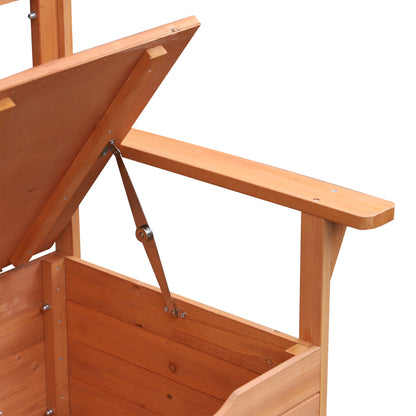 Garden Bench in Fir Wood with Storage Chest dim. 112L x 58W x 84H cm