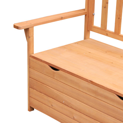Garden Bench in Fir Wood with Storage Chest dim. 112L x 58W x 84H cm