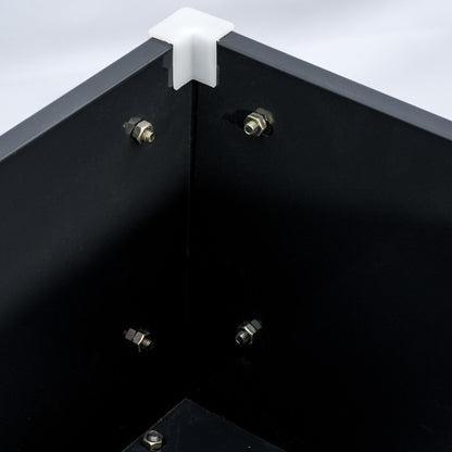 Square Raised Garden Bed Planter with Drainage Hole - Galvanized Steel Black 100 x 30 x 80 cm