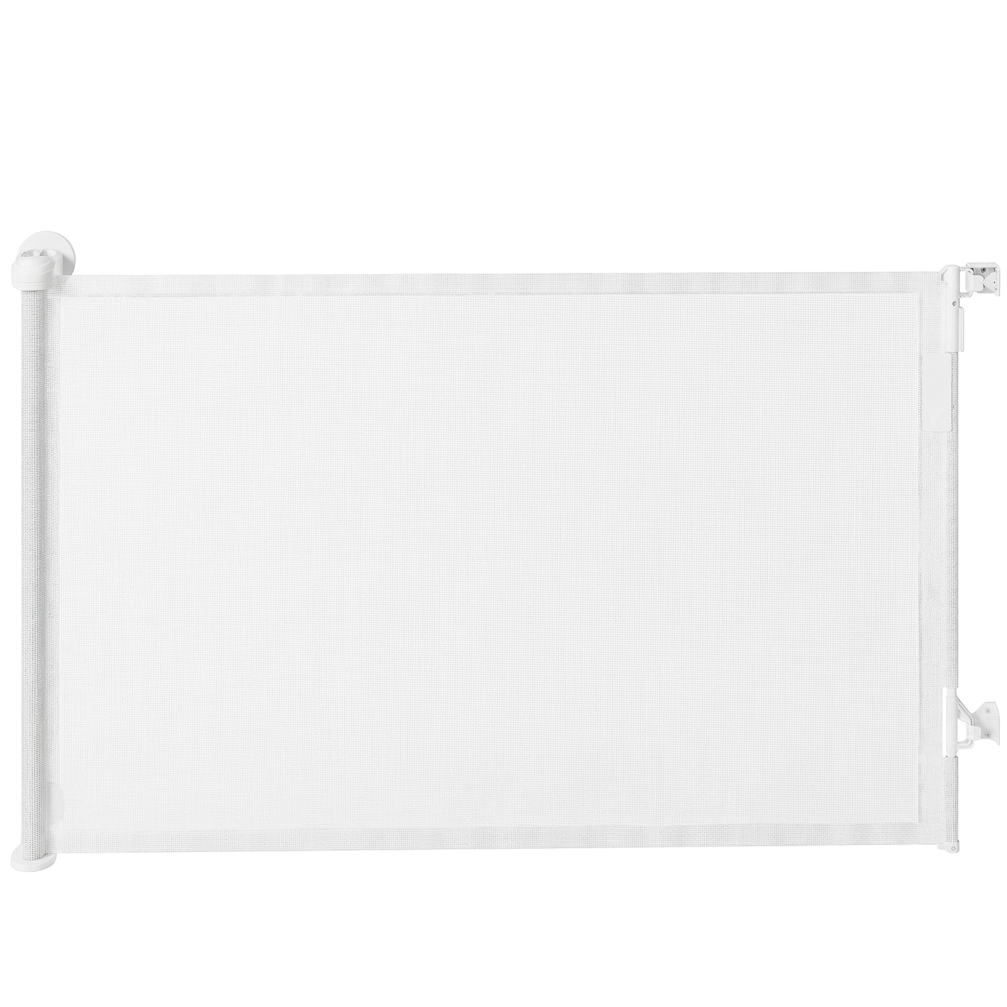 Retractable Stair & Door Safety Gate — Extends to 55 in, One-Hand Operation, Retractable Mesh Gate for Pets, Indoor/Outdoor, White