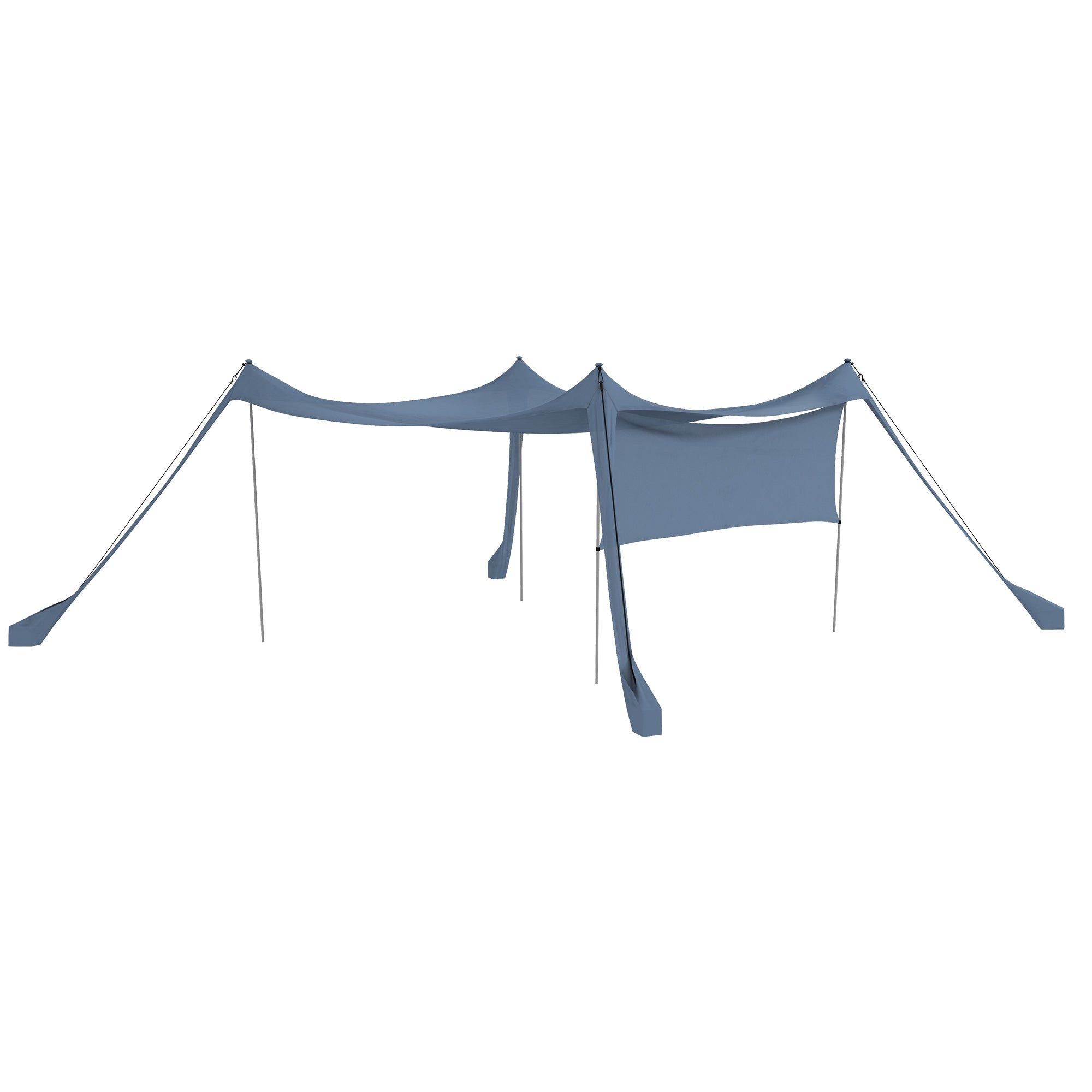 Sun Shade Sail Waterproof Weather Protection with Steel Poles, Shovel, Carrying Bag, for Camping, Travel, Picnics 3 x 3 x 2 m, Blue