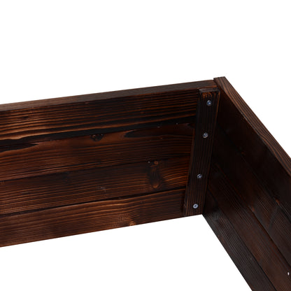 Raised Garden Bed, Plant Box, Vegetable Bed, Herb Bed, Solid Wood, Dark Brown, 60 x 60 x 23 cm