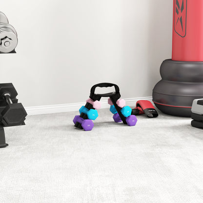 SPORTNOW Hex Dumbbell Set — 2x1/2x2/2x3 kg with Convertible Rack for Home Training