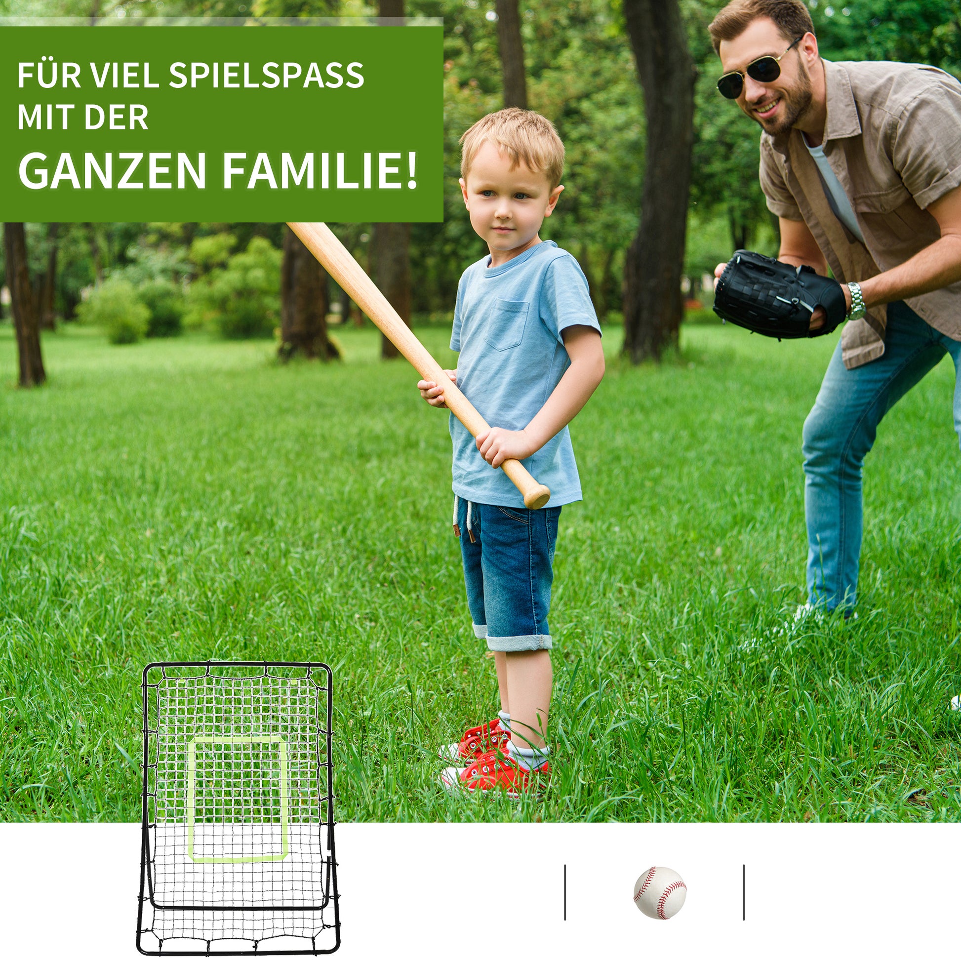 Rebounder for Soccer Portable with Strike Zone Rebound Net Kickback Rebound Wall for Baseball Basketball Soccer Goal for Kids and Teens Training 75x126cm, Black