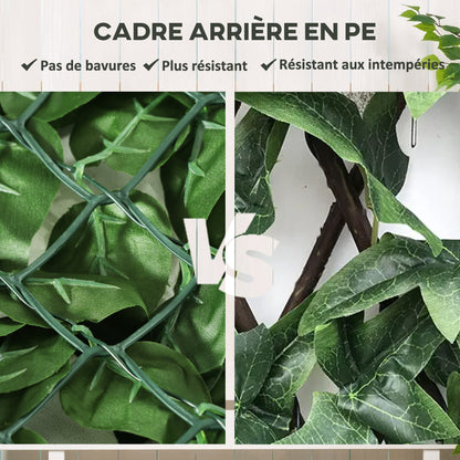 Artificial Hedge Privacy Screen Decoration Roll 3L x 1.5H m Realistic Beech Foliage Anti-UV, Silk Leaves, Dark Green