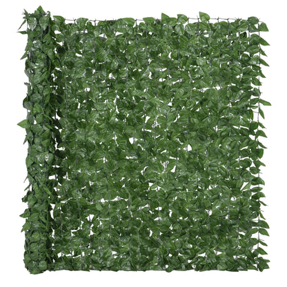 Artificial Hedge Privacy Screen Decoration Roll 3L x 1.5H m Realistic Beech Foliage Anti-UV, Silk Leaves, Dark Green