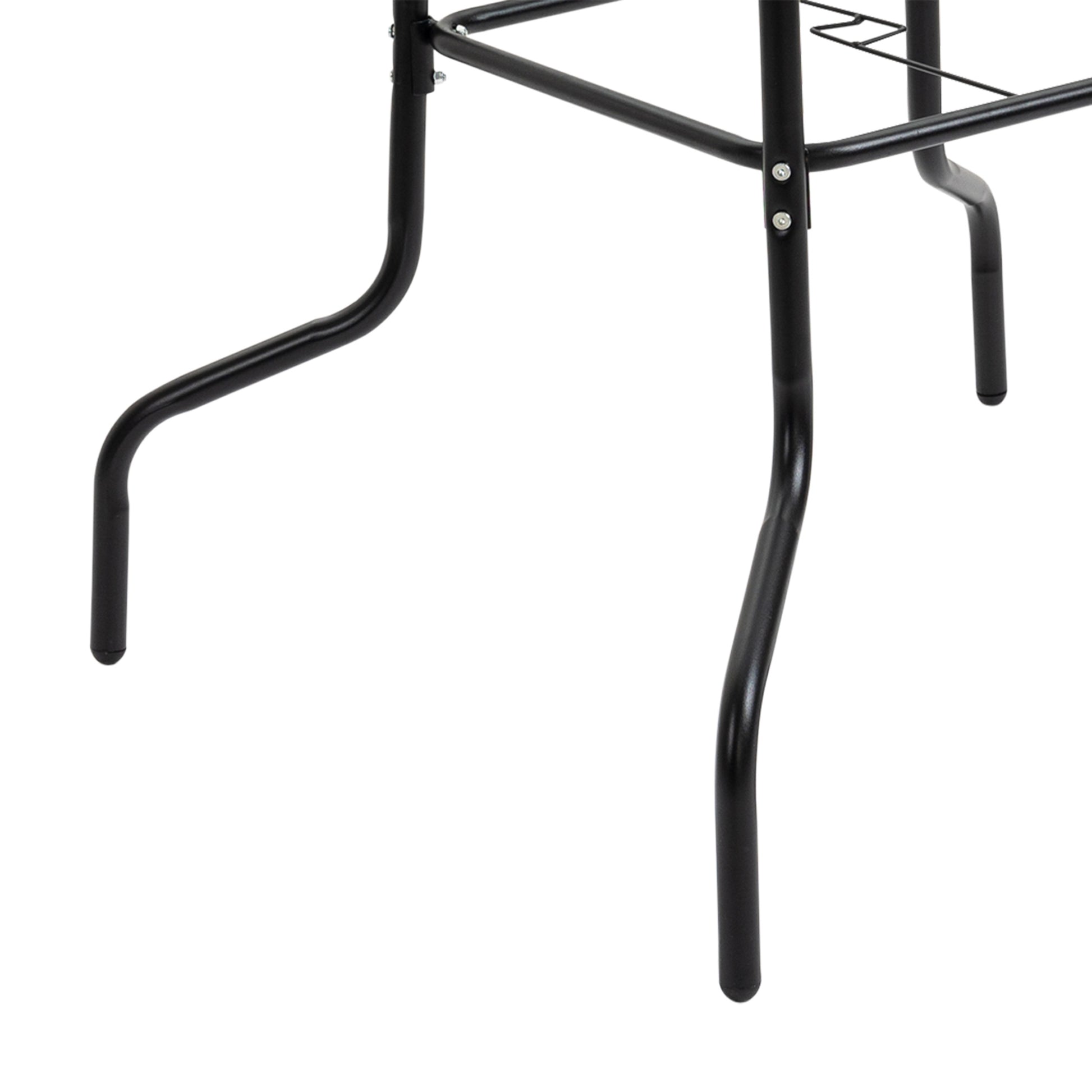 5-Piece Metal Garden Furniture Set, Table with Garden Umbrella Hole and Folding Chairs, Black