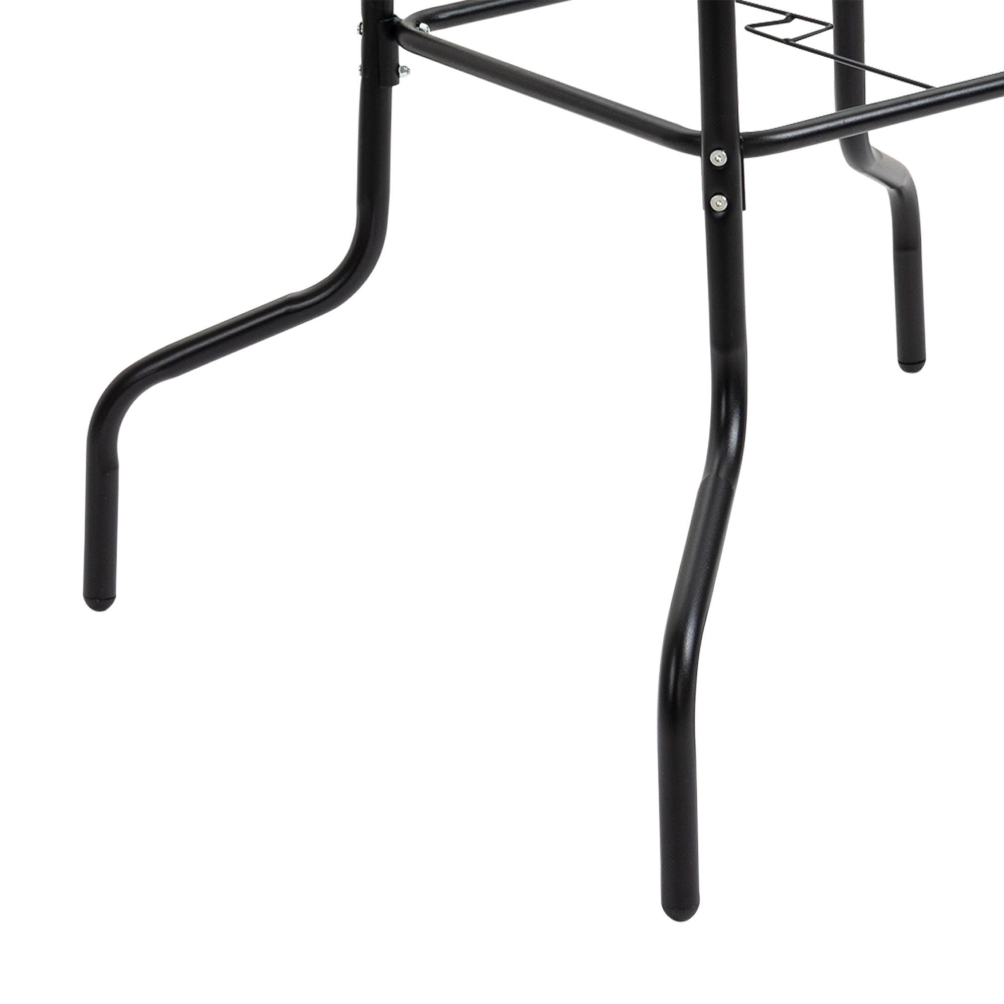 5-Piece Metal Garden Furniture Set, Table with Garden Umbrella Hole and Folding Chairs, Black