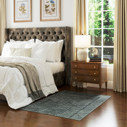 Short Pile Living Room Carpet in Modern Style, Washable Area Rug, Carpet for Living Room, Bedroom, 150 x 80 cm Dark Gray