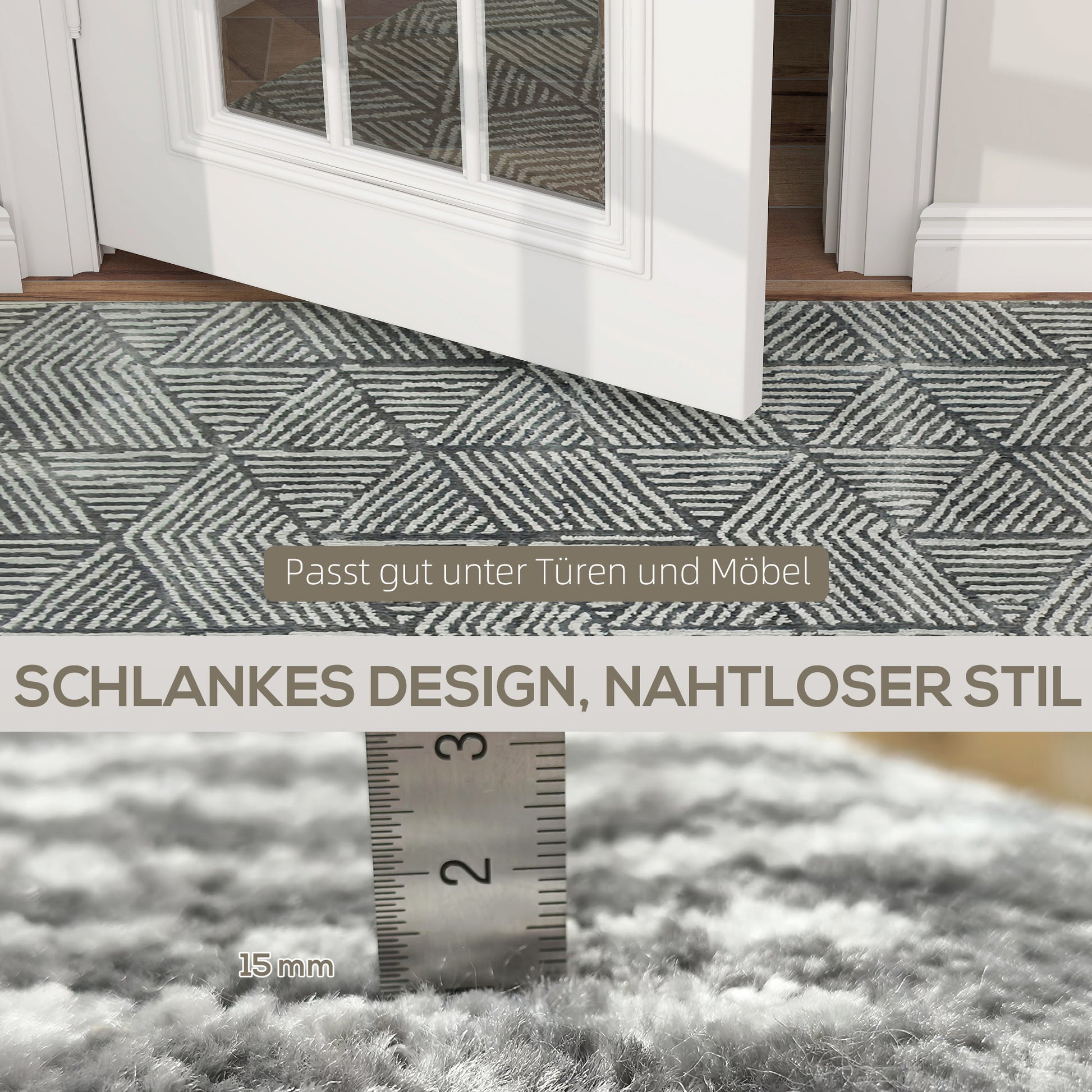 Short Pile Living Room Carpet in Modern Style, Washable Area Rug, Carpet for Living Room, Bedroom, 150 x 80 cm Dark Gray