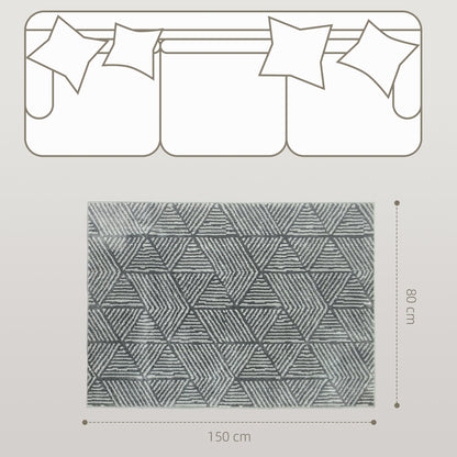 Short Pile Living Room Carpet in Modern Style, Washable Area Rug, Carpet for Living Room, Bedroom, 150 x 80 cm Dark Gray