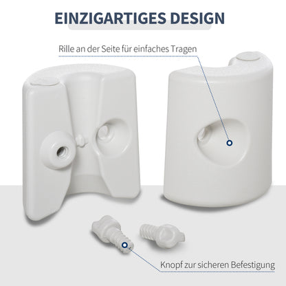 4 x Gazebo Weights Stand Foot Securement Party Tent Filling with Water/Sand PE ∅24xH25cm