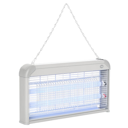 Electric Anti-Mosquito Lamp 30W Electric Fly Killer Indoor with UV Light Effect 60 m² for Garden Terrace Patio 48.5x8.5x26.5 cm Gray