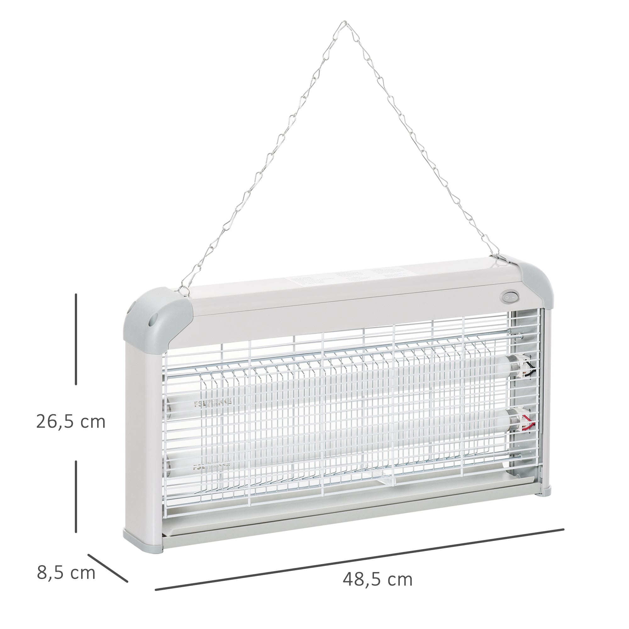 Electric Anti-Mosquito Lamp 30W Electric Fly Killer Indoor with UV Light Effect 60 m² for Garden Terrace Patio 48.5x8.5x26.5 cm Gray