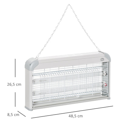 Electric Anti-Mosquito Lamp 30W Electric Fly Killer Indoor with UV Light Effect 60 m² for Garden Terrace Patio 48.5x8.5x26.5 cm Gray