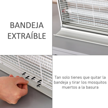 Electric Anti-Mosquito Lamp 30W Electric Fly Killer Indoor with UV Light Effect 60 m² for Garden Terrace Patio 48.5x8.5x26.5 cm Gray
