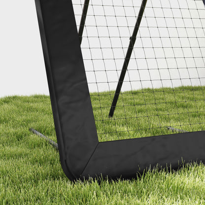 Soccer Rebounder, Rebound Wall with Edge Protection Pegs, Adjustable in 5 Steps, Portable Rebound, Soccer Goal for Teens, Rebound Wall for Handball Training 128x118x120cm, Black