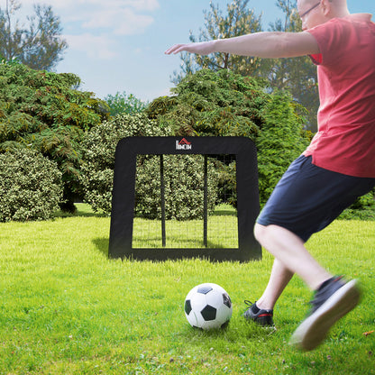 Soccer Rebounder, Rebound Wall with Edge Protection Pegs, Adjustable in 5 Steps, Portable Rebound, Soccer Goal for Teens, Rebound Wall for Handball Training 128x118x120cm, Black