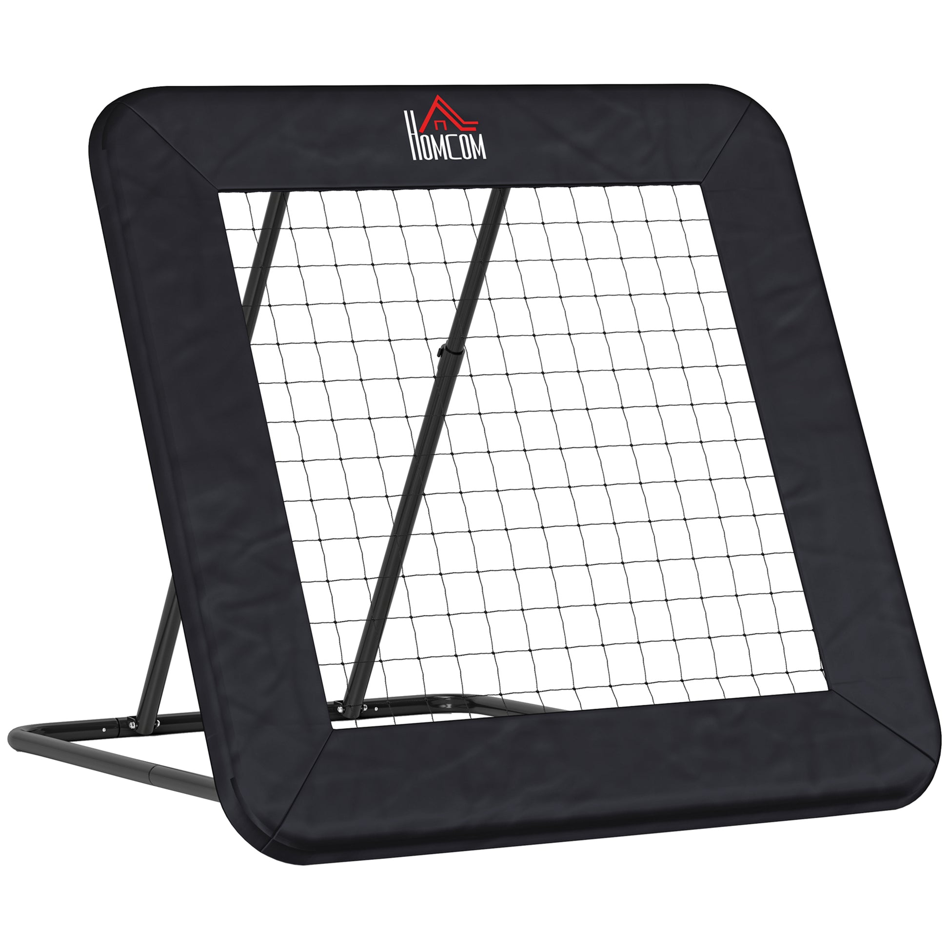Soccer Rebounder, Rebound Wall with Edge Protection Pegs, Adjustable in 5 Steps, Portable Rebound, Soccer Goal for Teens, Rebound Wall for Handball Training 128x118x120cm, Black