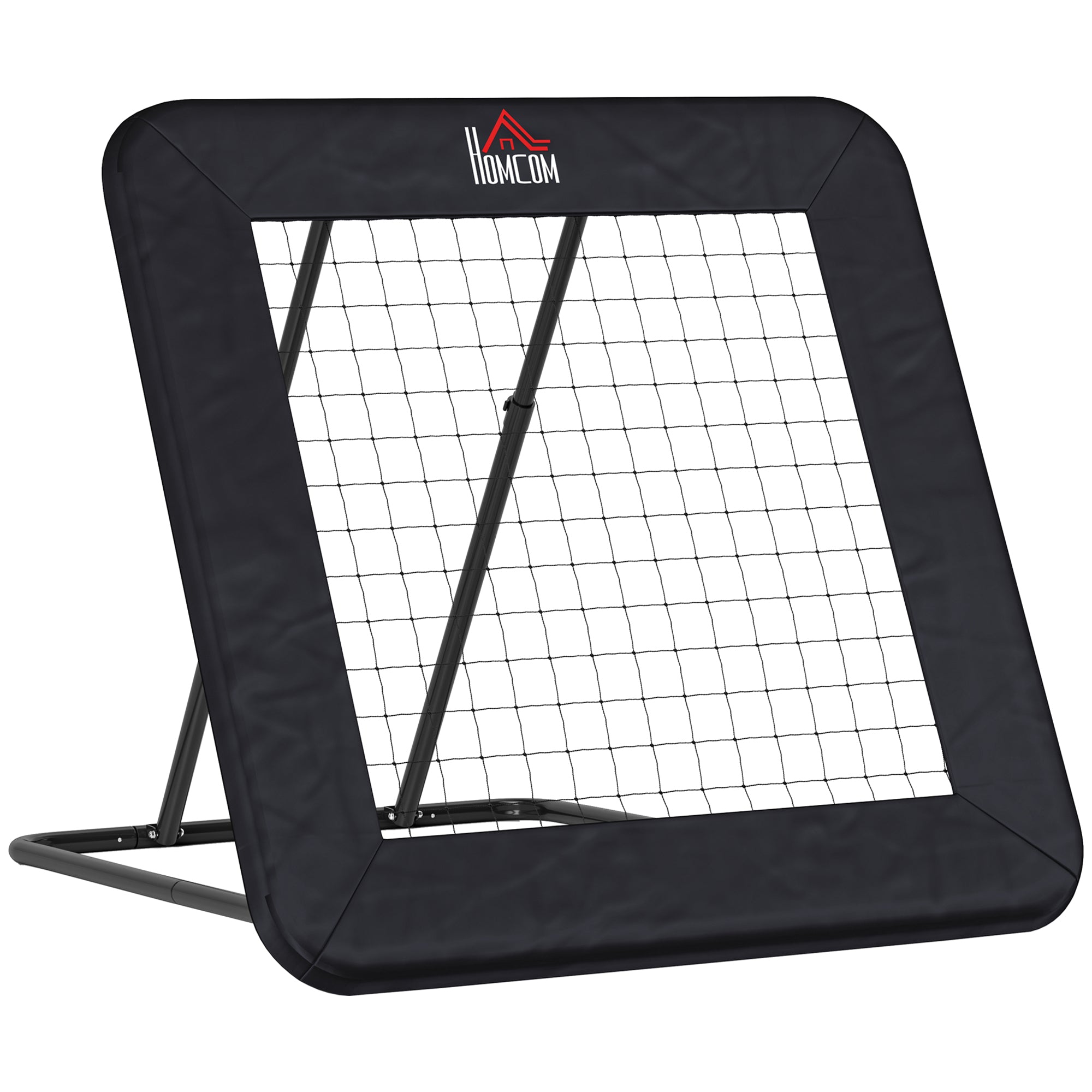 Soccer Rebounder, Rebound Wall with Edge Protection Pegs, Adjustable in 5 Steps, Portable Rebound, Soccer Goal for Teens, Rebound Wall for Handball Training 128x118x120cm, Black