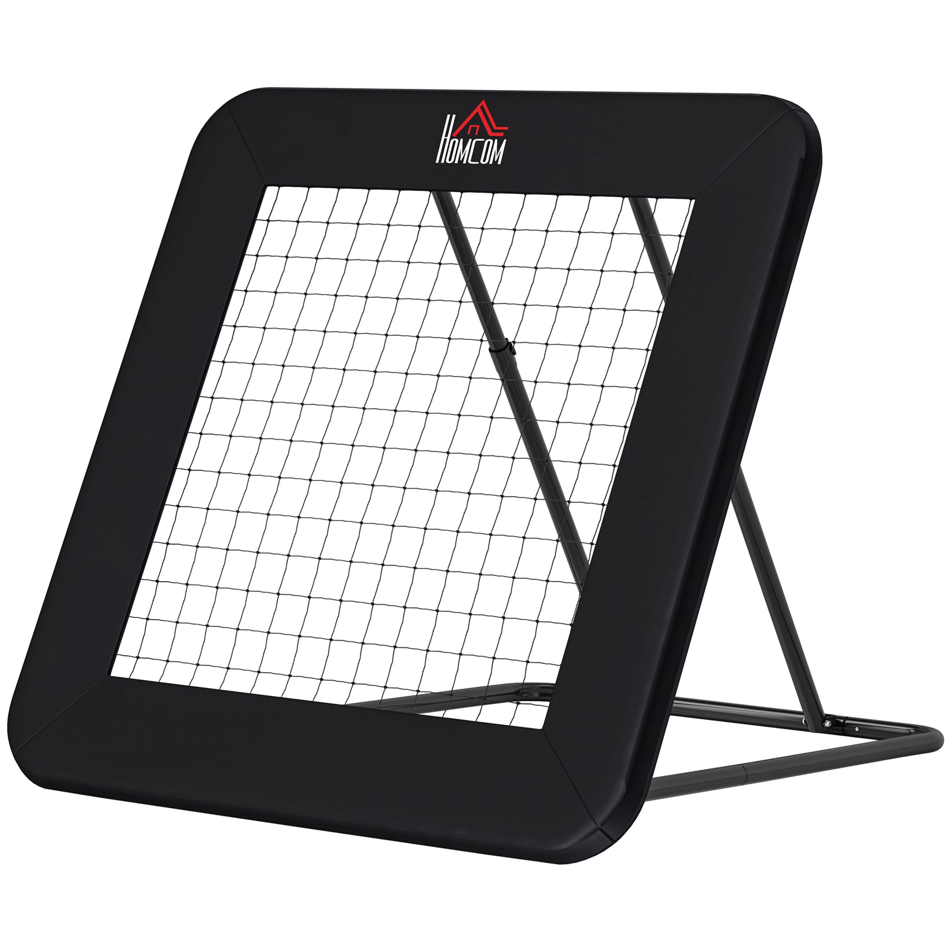 Soccer Rebounder, Rebound Wall with Edge Protection Pegs, Adjustable in 5 Steps, Portable Rebound, Soccer Goal for Teens, Rebound Wall for Handball Training 128x118x120cm, Black
