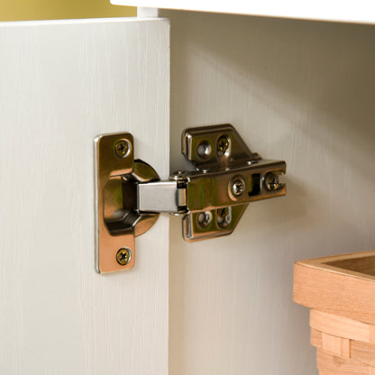 Tall Kitchen Sideboard, Classic White Wooden Sideboard with 2 Cabinets and 1 Shelf, White, 60x40x160cm