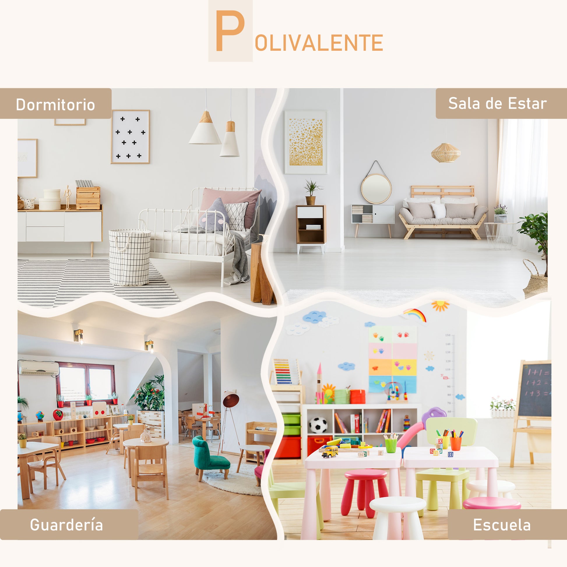 Kids Table and 2 Chairs Set Wooden Furniture for Playroom and Children's Bedroom Table 56x56x50 cm and Chairs 28x25x46 cm Natural and White