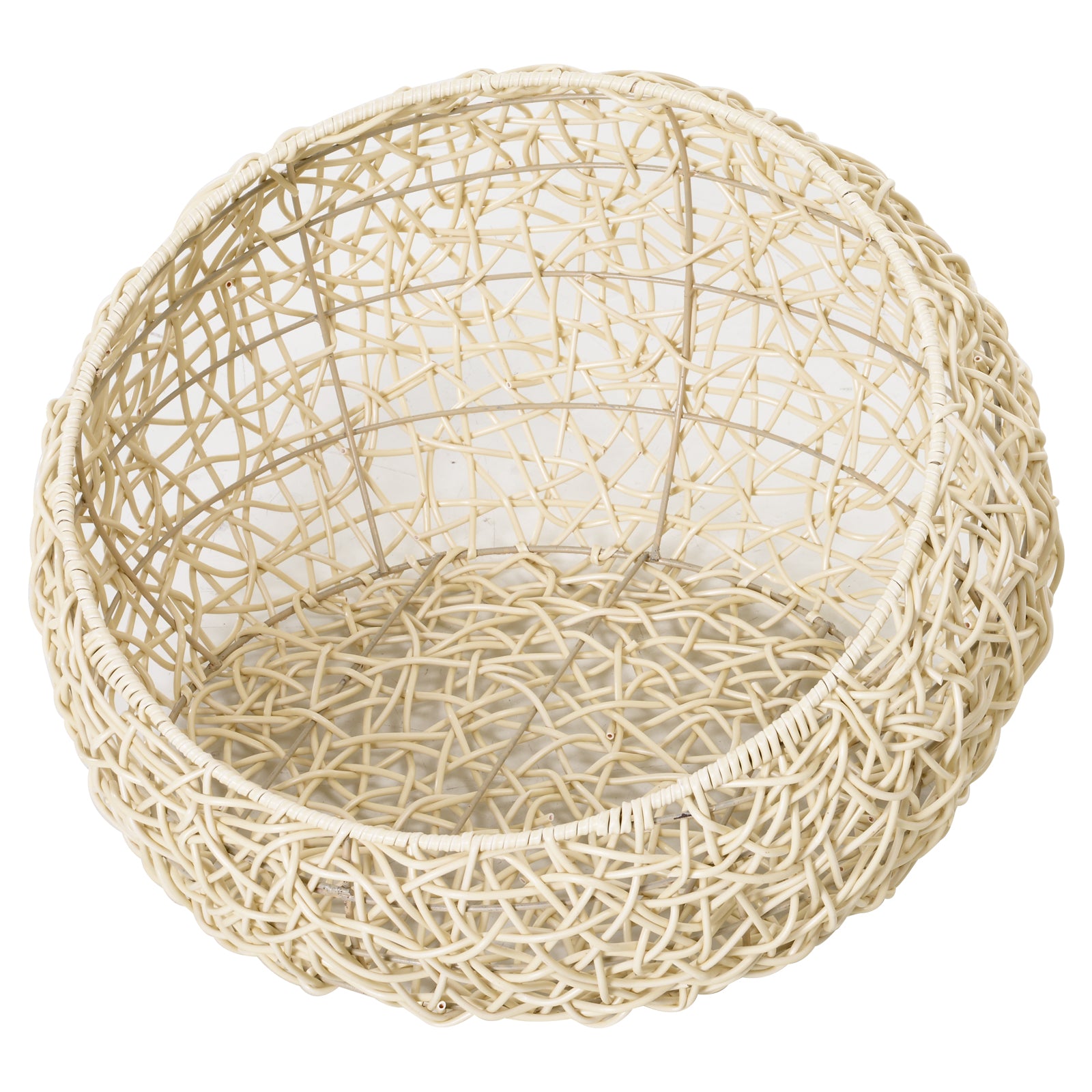 Cat Bed made of Rattan Cat Cave with Cushion Cat Basket Dog Bed Cat Resting Place Dog House Pet Bed for Cats Dogs Beige Ø56 x 35 cm