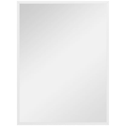 Rectangular Wall Mirror 60 x 80 cm, MDF Frame, ideal for bathroom, living room, or bedroom, white