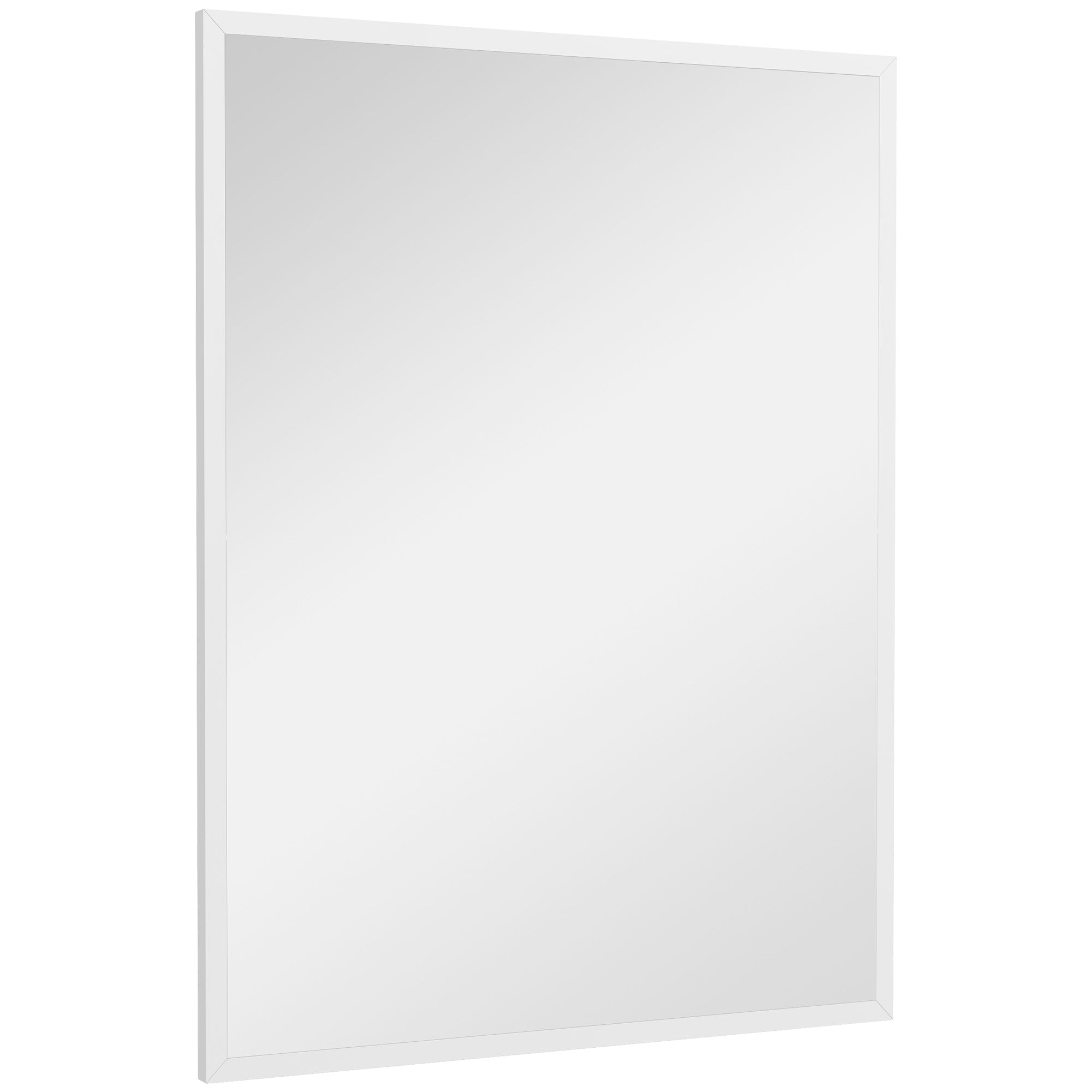 Rectangular Wall Mirror 60 x 80 cm, MDF Frame, ideal for bathroom, living room, or bedroom, white