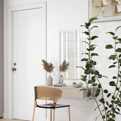 Rectangular Wall Mirror 60 x 80 cm, MDF Frame, ideal for bathroom, living room, or bedroom, white