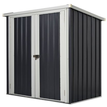 Outdoor Garden Shed 1.26 m² 147x86x134 cm Metal Outdoor Shed with 2 Doors and Lock for Tool Storage in Patio Terrace Black