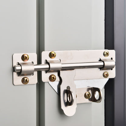 Outdoor Garden Shed 1.26 m² 147x86x134 cm Metal Outdoor Shed with 2 Doors and Lock for Tool Storage in Patio Terrace Black