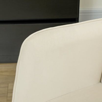 Schaukelstuhl, Schaukelsessel mit Samtoptik, Armlehne, Gepolsterter Sessel mit Holzkufen, Relaxsessel für Wohnzimmer, Schlafzimmer, bis 120kg belastbar, Beige