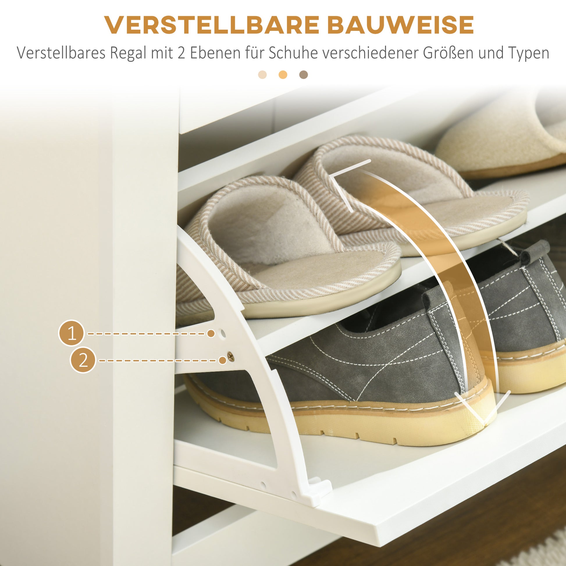 Shoe Cabinet with 3 Flaps, Shoe Rack, Narrow Shoe Cupboard with Adjustable Partition, Shoe Chest for 18 Pairs of Shoes 72 x 26 x 112 cm, White+Natural